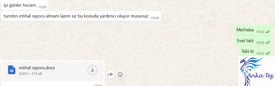  Turnitin İntihal Raporu Al- Adım 1