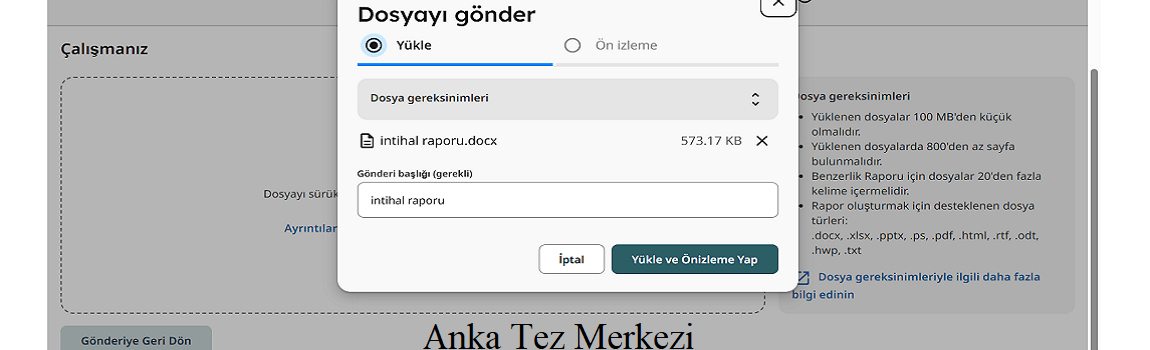 Turnitin İntihal Raporu Al-Adım 3
