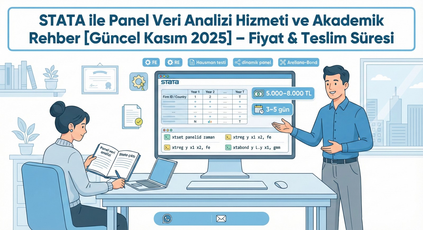 stata ile panel veri model analizi nasıl yapılır? panel veri analiz desteği